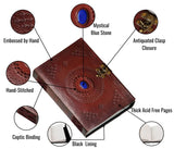 Leather  Notebook with Stone Mandala Embossed Travel Journal