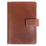 Leather Passport Holder - with Snap Closure: Blue