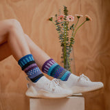 Solmate Socks - Raspberry Crew Socks | USA Made Sustainable Mismatched Socks: XL (Women 12+ / Men 11-14)