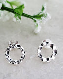 Sosie Designs - Silver Hammered Circle Studs