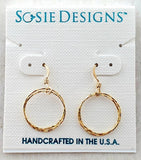 Sosie Designs - #5165 Gold Diamond Cut Circle Earrings