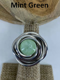 Flower Nest Ring Silhouette: Teal Green