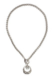 Chanour - Handmade Knit Pewter Crystal Necklace - NN3526