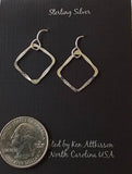 Ken’s handcrafted jewelry - Sterling Silver Earrings Squares Hammered