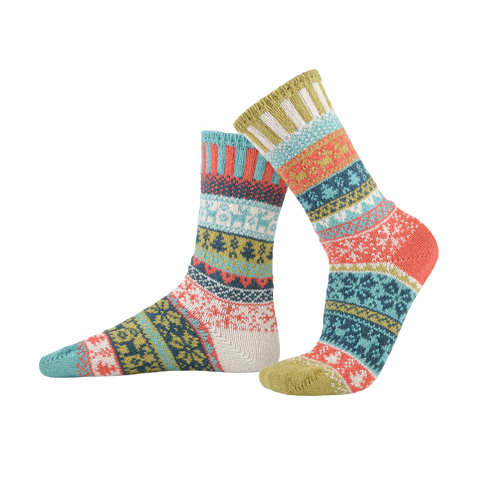 Solmate Socks - Spritz Crew Socks | Sustainably Made  Size Small Women 6-8 Mens 5-7