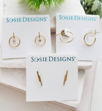 Sosie Designs - #ST500 Gold Double Line Bar Studs