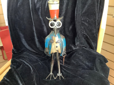 Recycled Tin Patriotic Crow