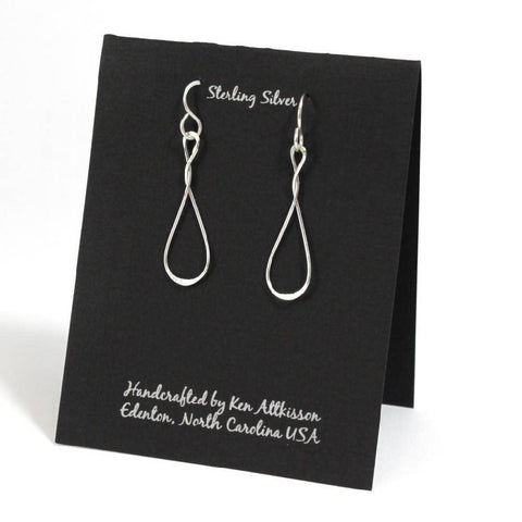 Ken’s handcrafted jewelry - Sterling Silver Earrings Twist/Drop Small