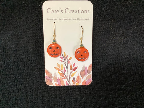 Jack-O- Lantern Earrings by Caitlin