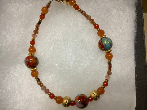 Fall colored beads with gold findings by Artist Caitlin.