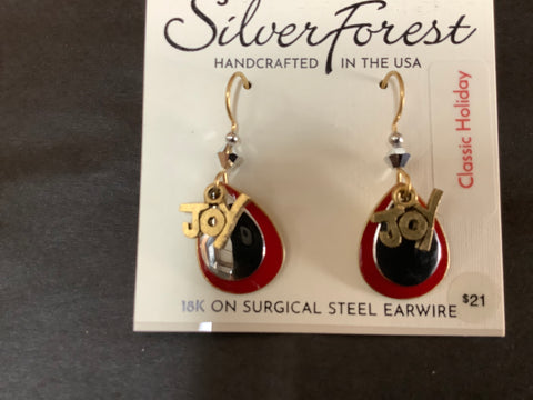 NE-2482B Silver Forest Holiday Earrings