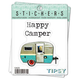 Tipsy Coasters & Gifts - Funny Sticker | Happy Camper