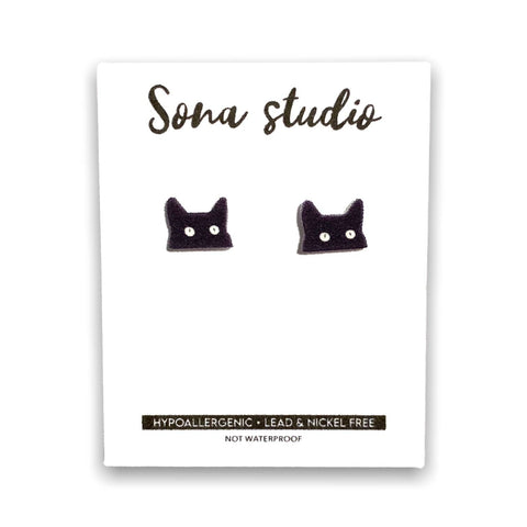 Sona Studio - Black Cat Creepin Earrings