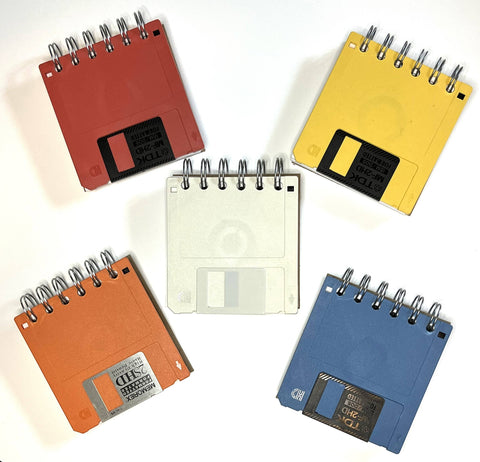 Upcycled Matte Colored Floppy Disk Journals: Yellow