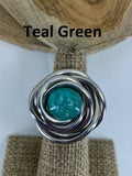 Flower Nest Ring Silhouette: Teal Green