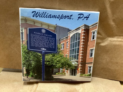 Williamsport Pa. Colored Tile of Market Square By  Local Artist Elaine