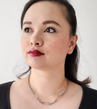 Classic Hardware - Safety Pin Link Necklace: Gun Metal