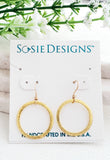 Sosie Designs - Gold Vermeil Brushed Circle Earrings
