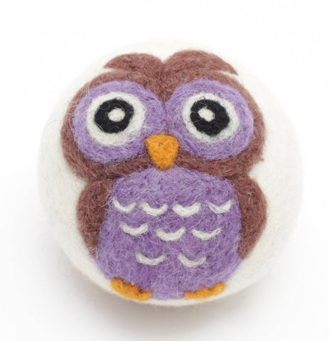 Ethical Global - Owls: Eco Wool Dryer Balls Fair Trade : Purple Owl