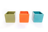 Air Plant Shop - CLEARANCE PRICE: Ceramic Cube Container - Choose Your Color: Sky Blue