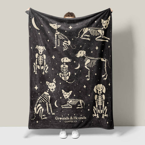 Grounds & Hounds Coffee Co. - Skelly Pup Blanket (Human Sized)