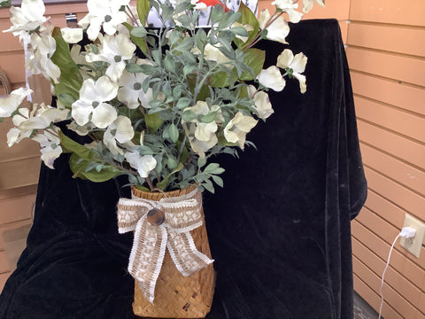 Weaved Vase with Silk Flower Arrangement by Lisa
