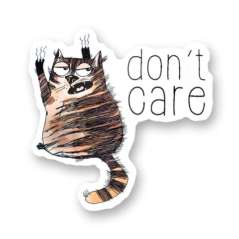 Tipsy Coasters & Gifts - Funny Sticker | Don't care cat