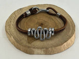 Squiggle Twist Bracelet: Small / Black matte leather