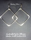 Ken’s handcrafted jewelry - Sterling Silver Earrings X-Large Squares