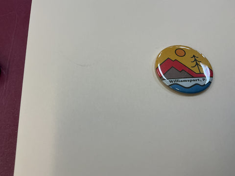 Williamsport  Dusk Sunset Button Magnet