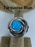 Flower Nest Ring Silhouette: Teal Green