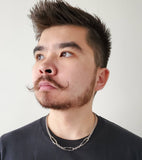 Classic Hardware - Safety Pin Link Necklace: Gun Metal