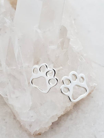 Sosie Designs - #1922 Sterling Silver Dog Paw Studs (8x7 mm)