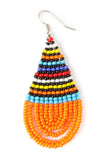 Swahili | AFRICAN MODERN - Maasai Orange Drop Beaded Earrings