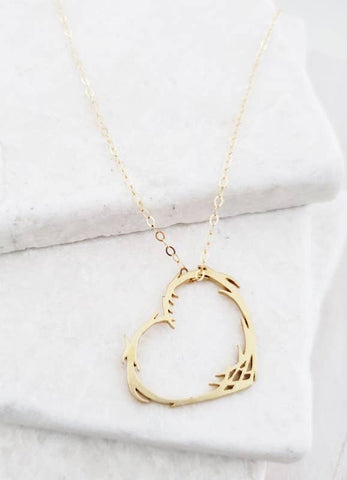 Sosie Designs - Gold Matte Floating Heart Necklace