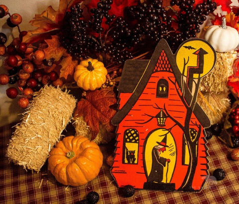 Haunted House Halloween Witch Cutout: 10x7