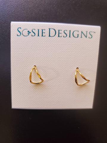 Sosie Designs - #ST524 Gold over Sterling Silver Half Petal Hoop Stud