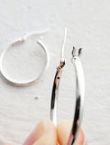 Sosie Designs - #1191 Silver Tube Hoops Earrings (25mm) - Medium