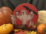 Halloween Ghosts and Moon Wood Cutout