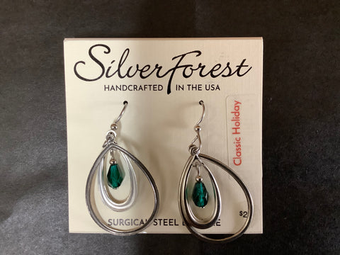 NE-2482E Silver Forest Holiday Earrings