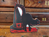 Red Halloween Wood Cutout: Scaredy Cat