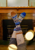 Solmate Socks - Chestnut Crew Socks | Sustainably Made Festive: Medium (Women 8 - 10 / Men 7 - 9)