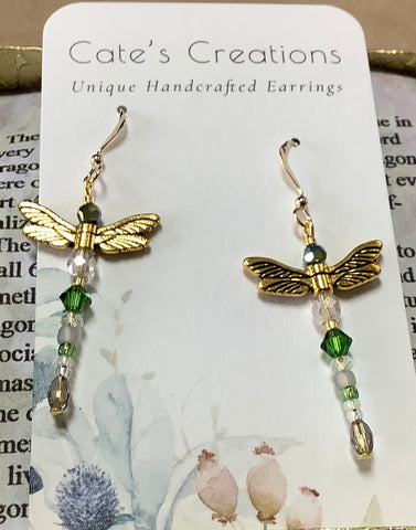 Beaded Dragonfly Earrings by Caitlin