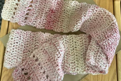 Pink and Cream Scarf by Valerie