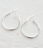 Sosie Designs - #1191 Silver Tube Hoops Earrings (25mm) - Medium