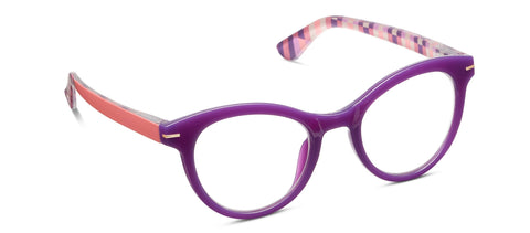 Peepers - Daphne (Blue Light): Purple/Coral Check / Reading / 2.50