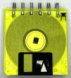 StuckOnU Art - Upcycled Floppy Disk Journals - Cool Fluorescent Colors: Green (not pictured