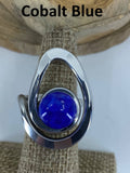 Open Teardrop Ring: Black