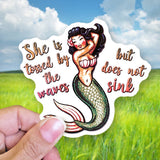 Tipsy Coasters & Gifts - Funny Sticker | She is tossed by the waves mermaid
