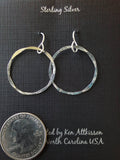 Ken’s handcrafted jewelry - Sterling Silver Large Circle Hammered